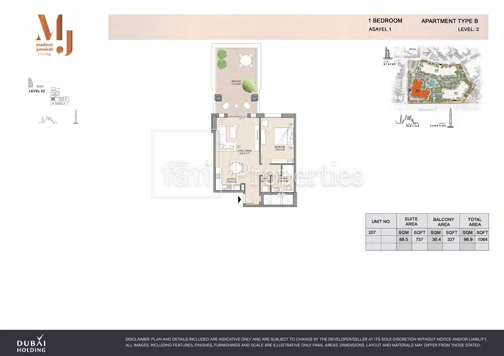 1 Bedroom floor plan
