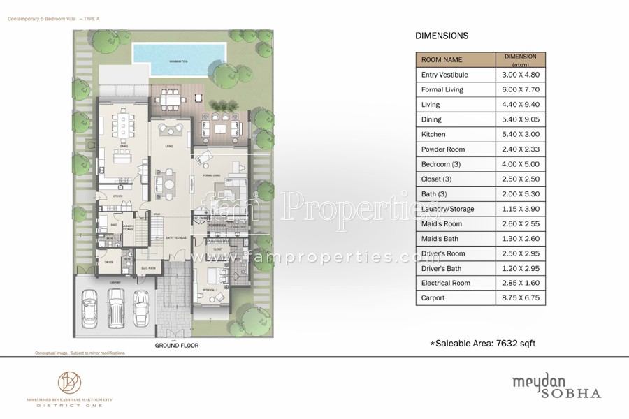 5 Bedroom floor plan