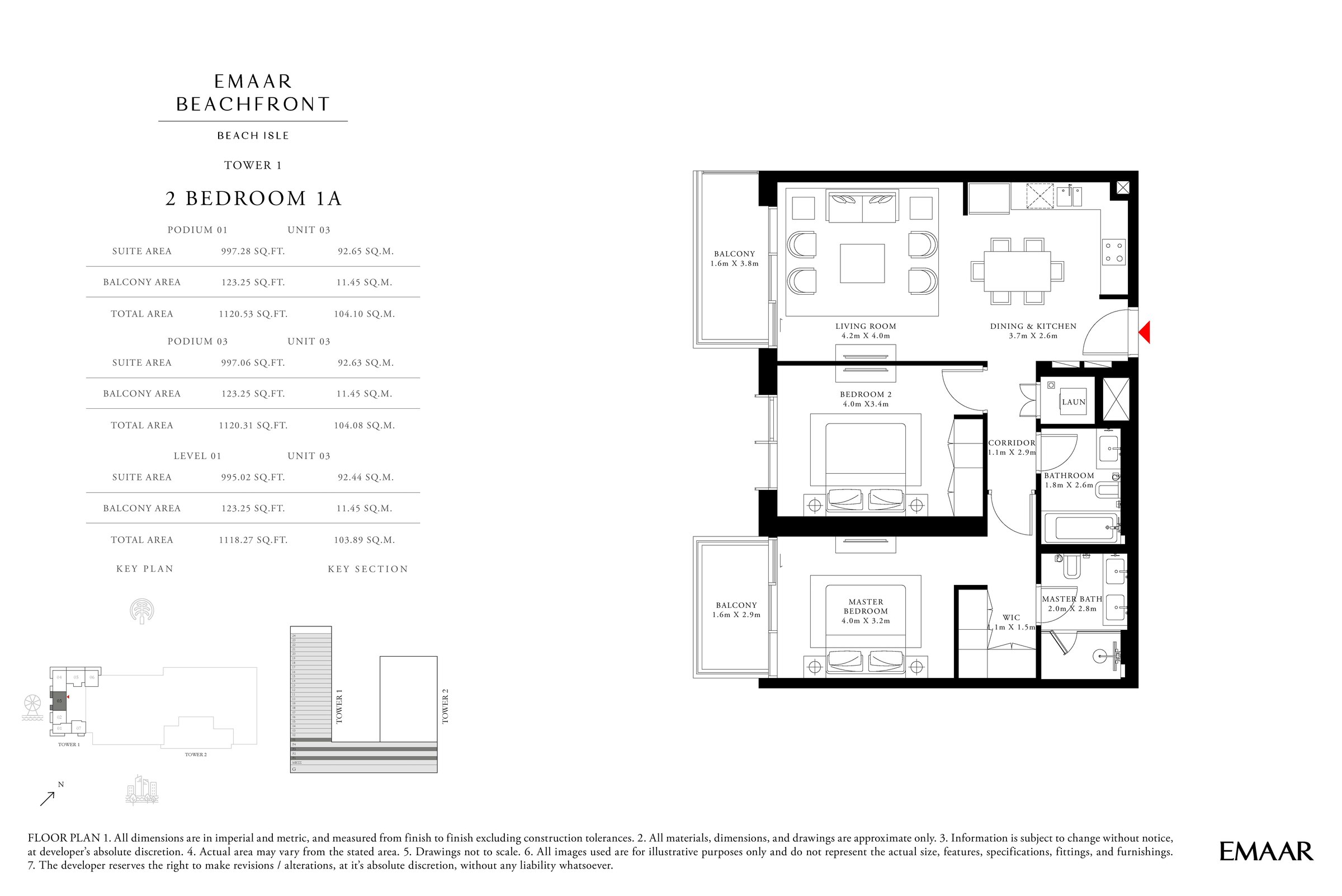 1 Bedroom floor plan