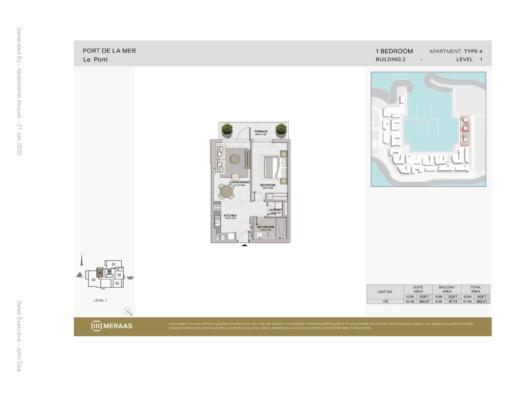 1 Bedroom floor plan