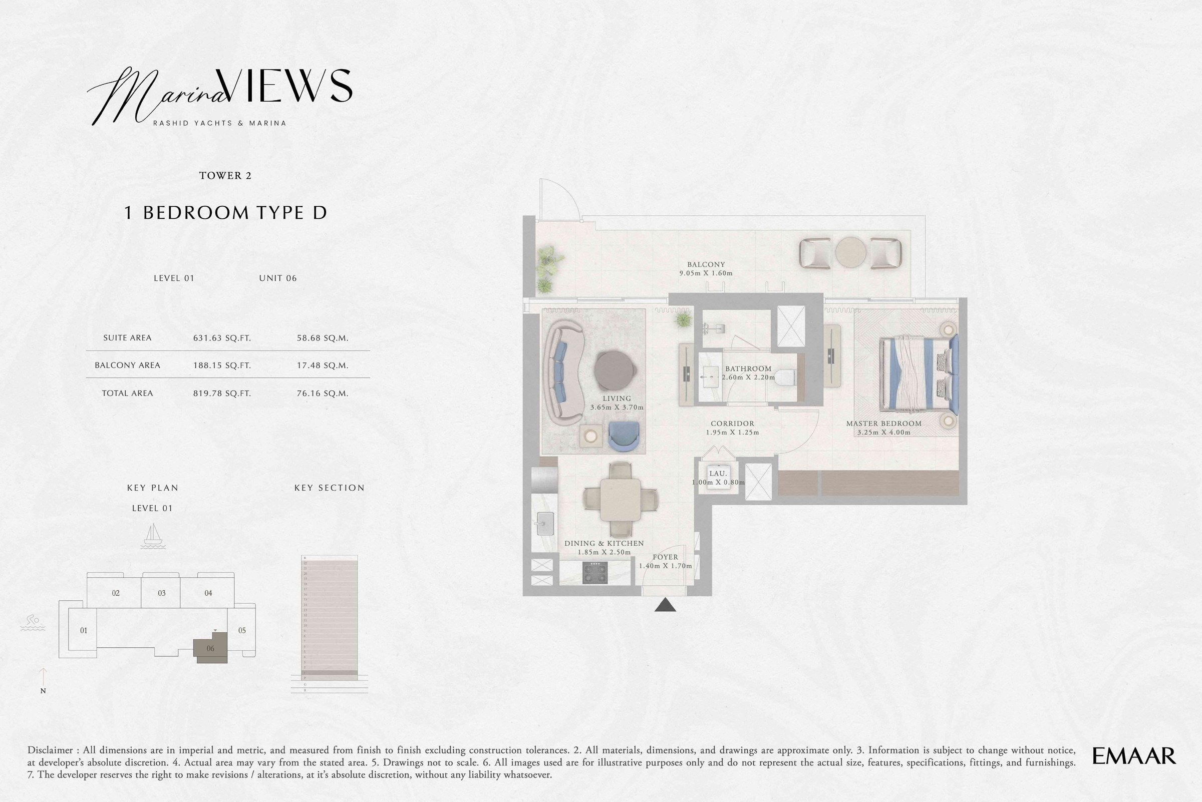 Tower 2 - 1BR - Type D - Level 1 floor plan