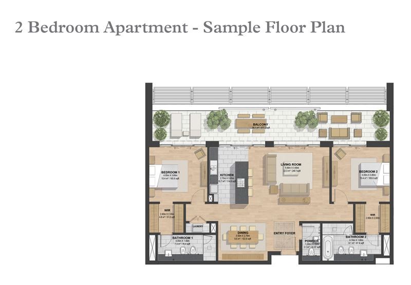 2BR Apartment floor plan