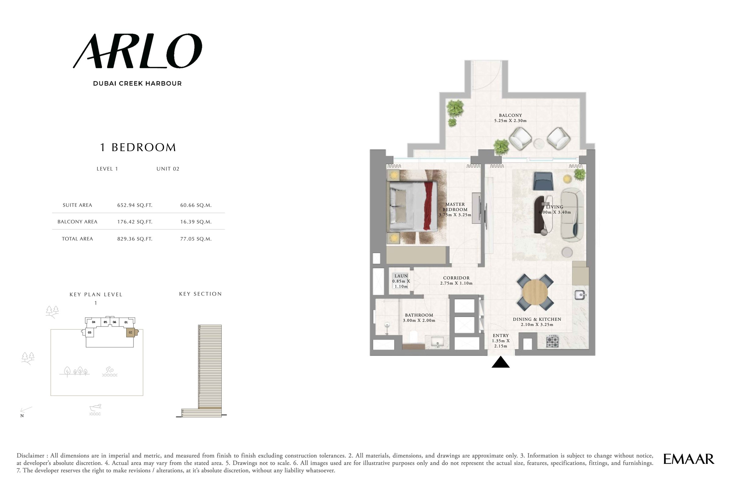 1BR - Lvl 1 - Unit 2 floor plan