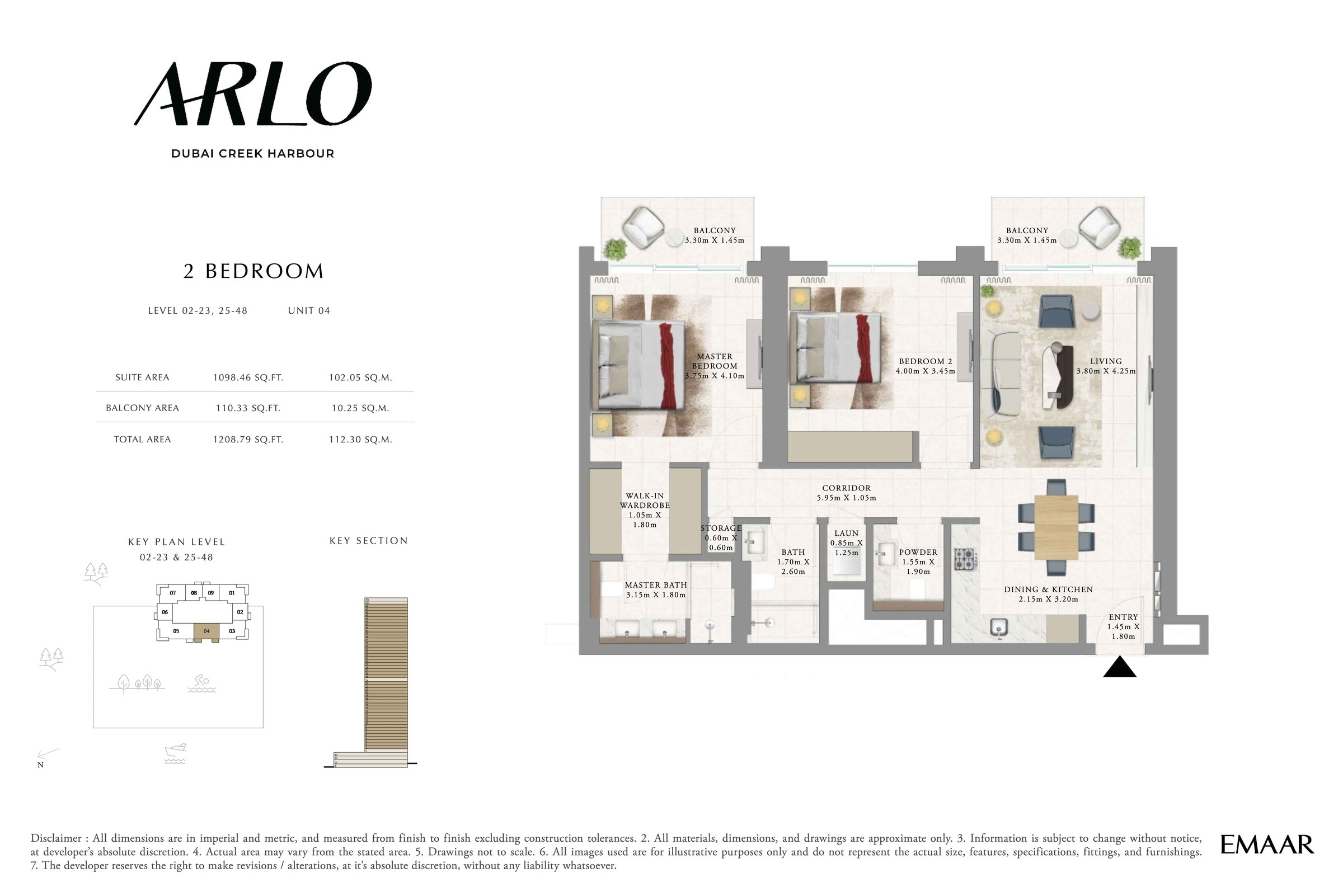 2BR - Lvl 2-23, 25-48 - Unit 4 floor plan