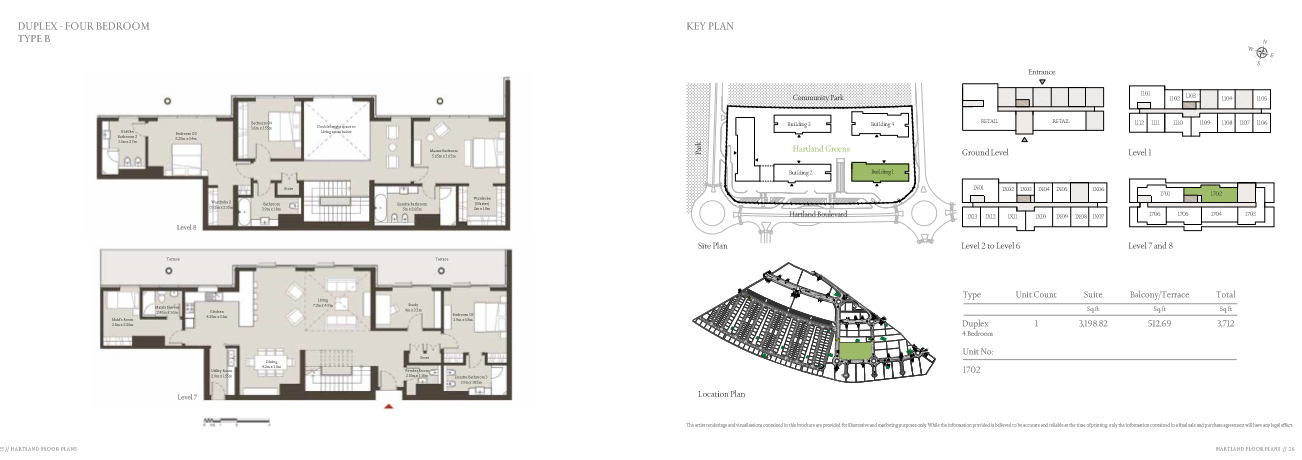 Duplex 4 BR Type B floor plan