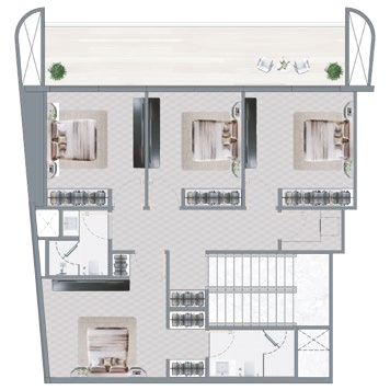 5 Bedroom Duplex (Upper Floor) floor plan