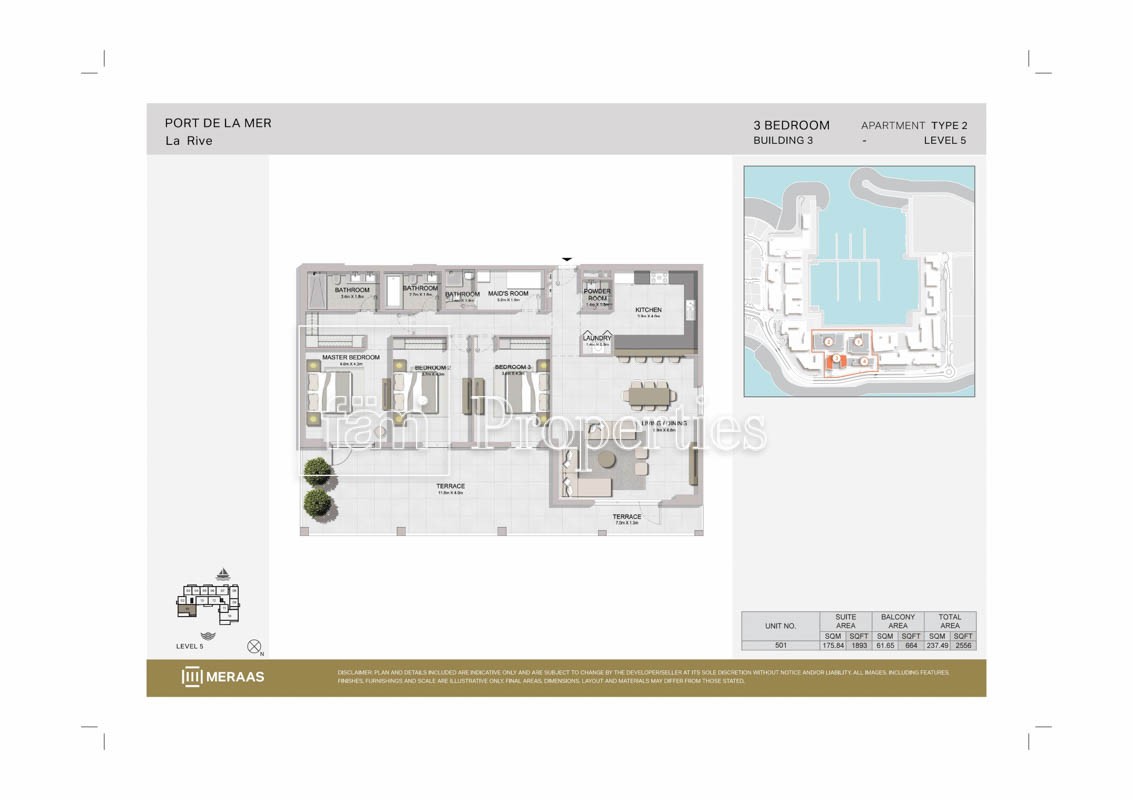 3 Bedroom floor plan