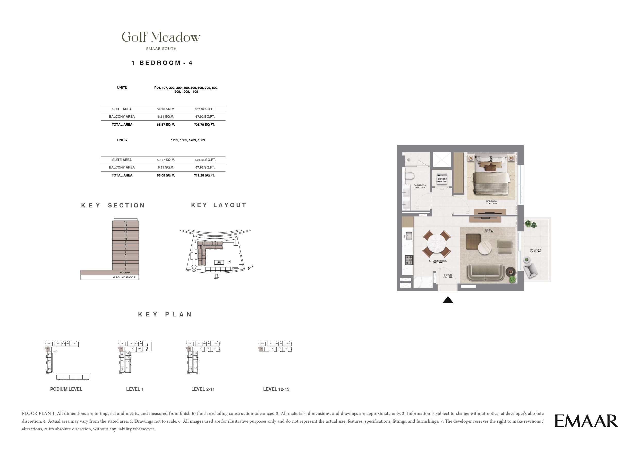 1 Bed floor plan