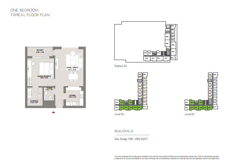 1 Bedroom floor plan