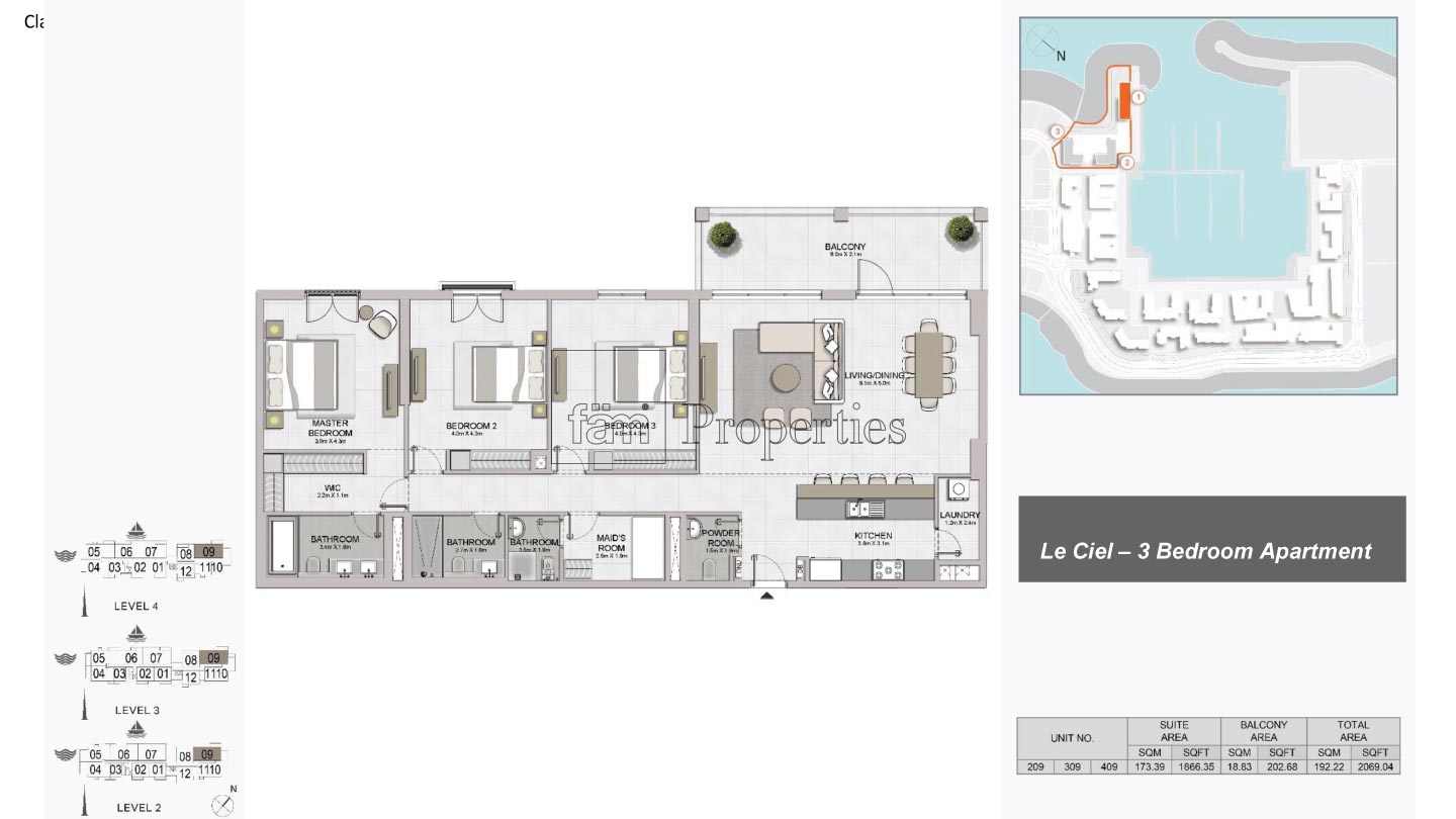 3 Bedroom floor plan