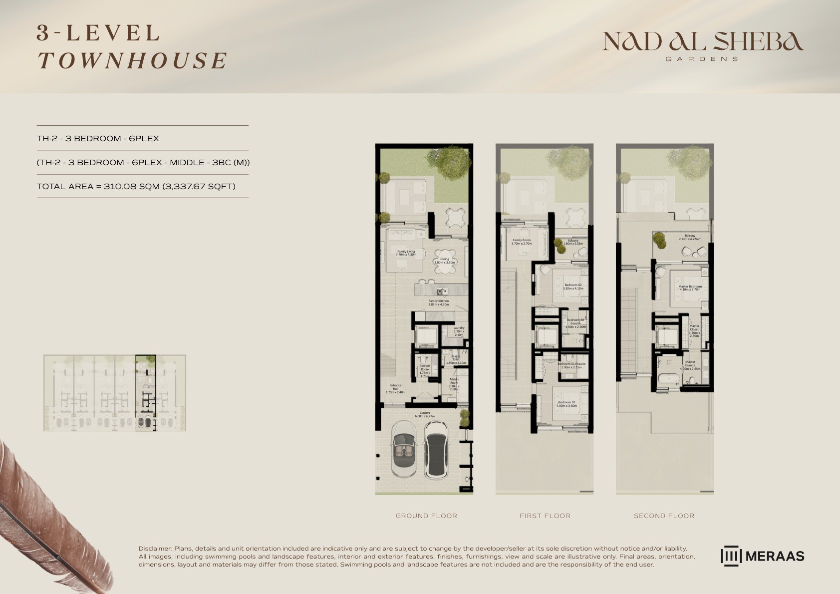 3LV - Townhouse - TH2-6Plex-Mid - 3BC floor plan