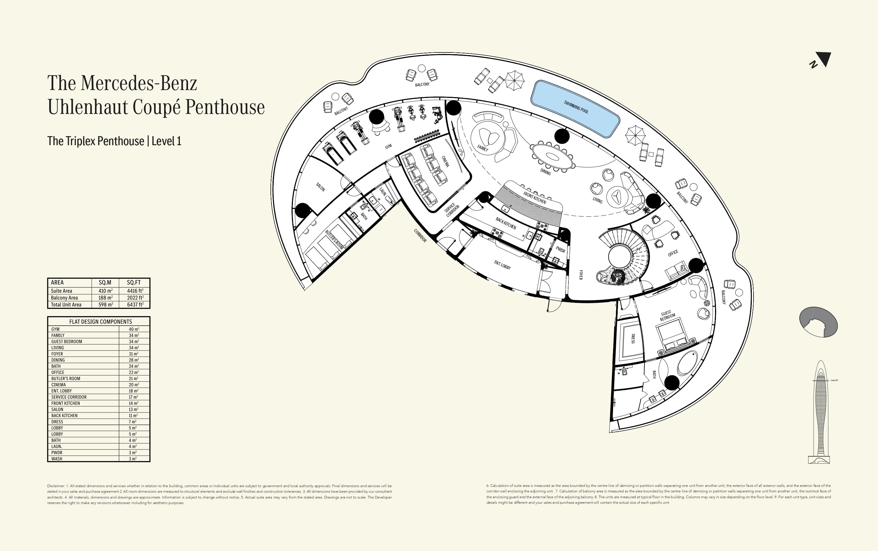 Triplex - Level 1 - Penthouse floor plan