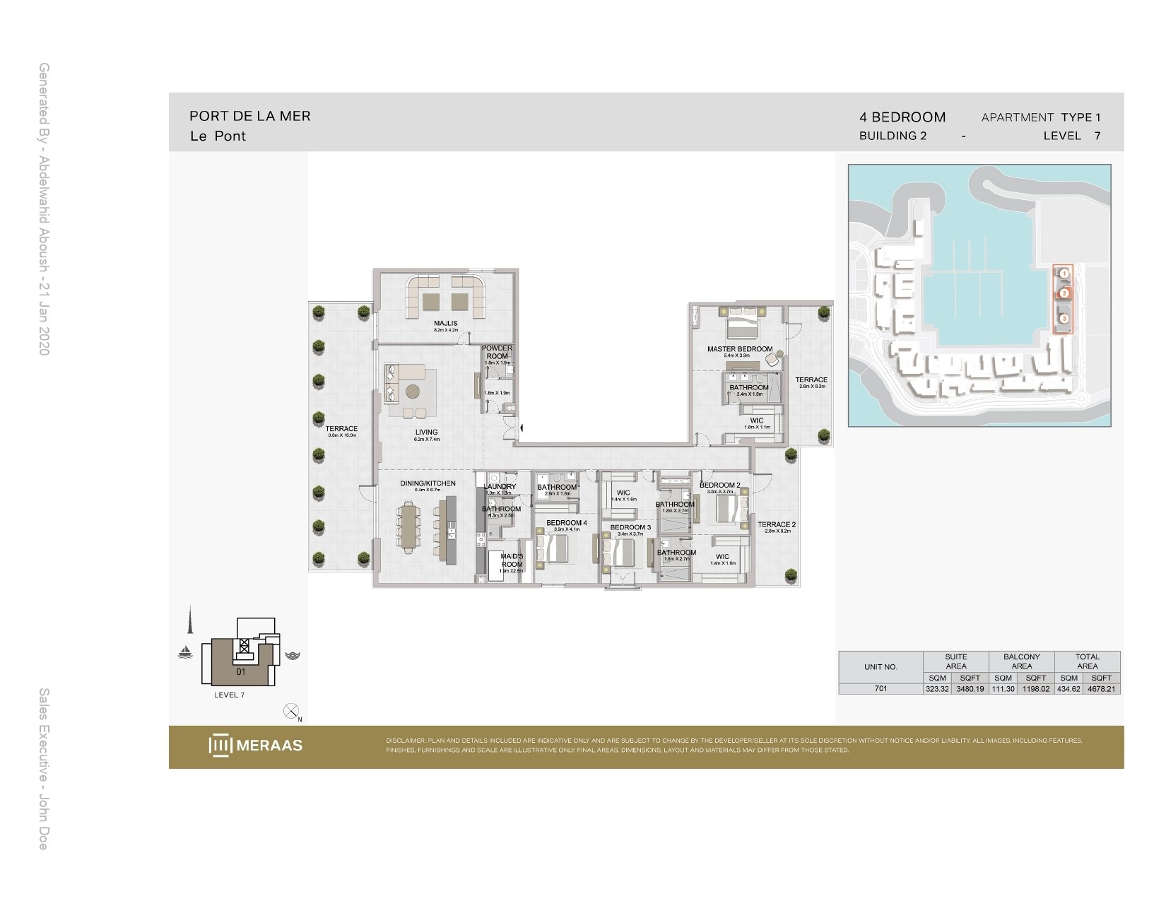 4 Bedroom floor plan