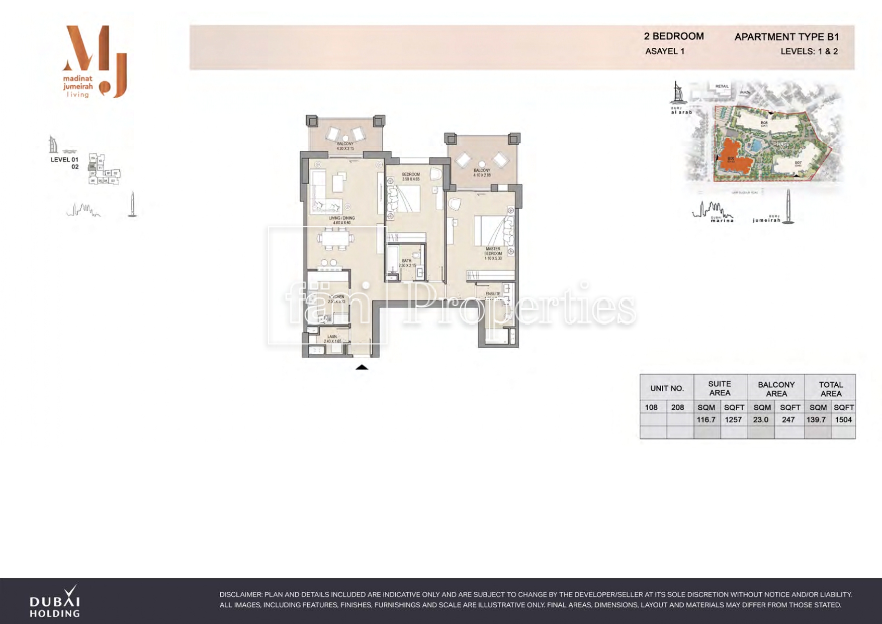 2 Bedroom floor plan