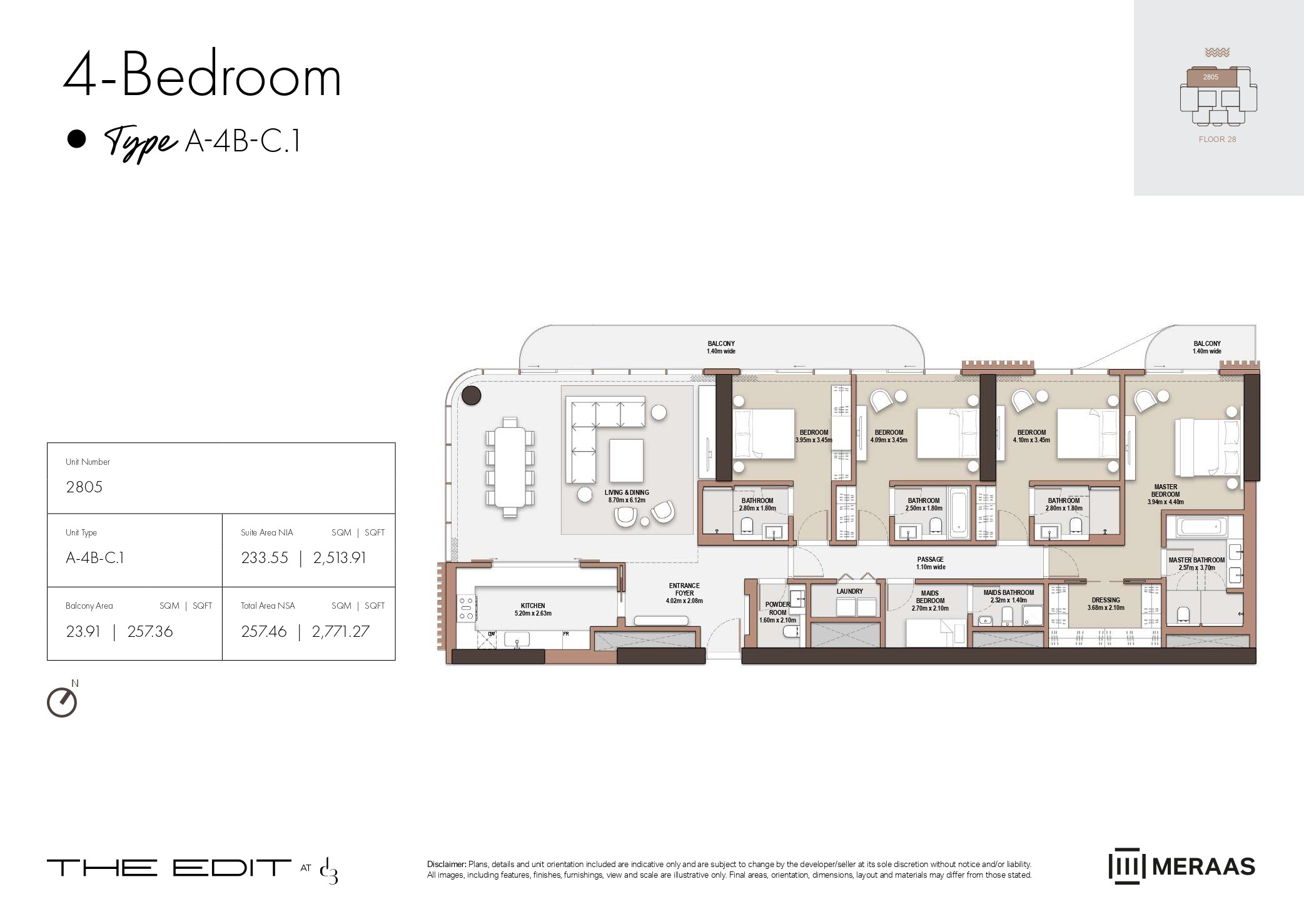 4 Bed floor plan