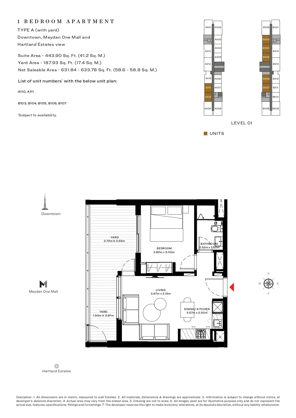 1 Bedroom floor plan
