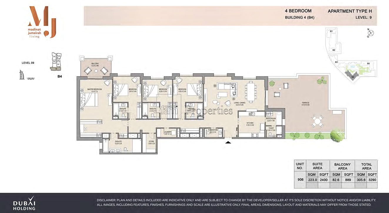 4 Bedroom floor plan