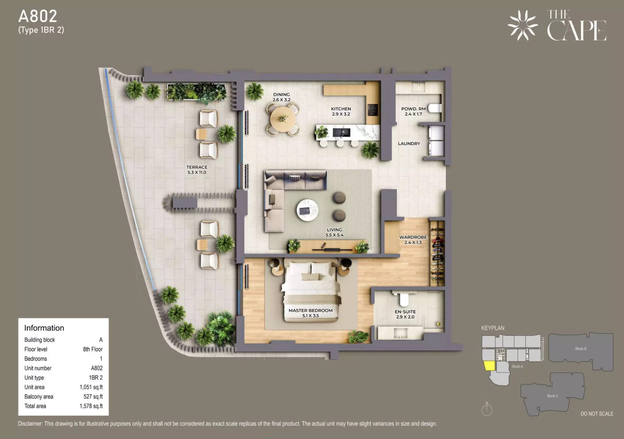 1 Bed floor plan