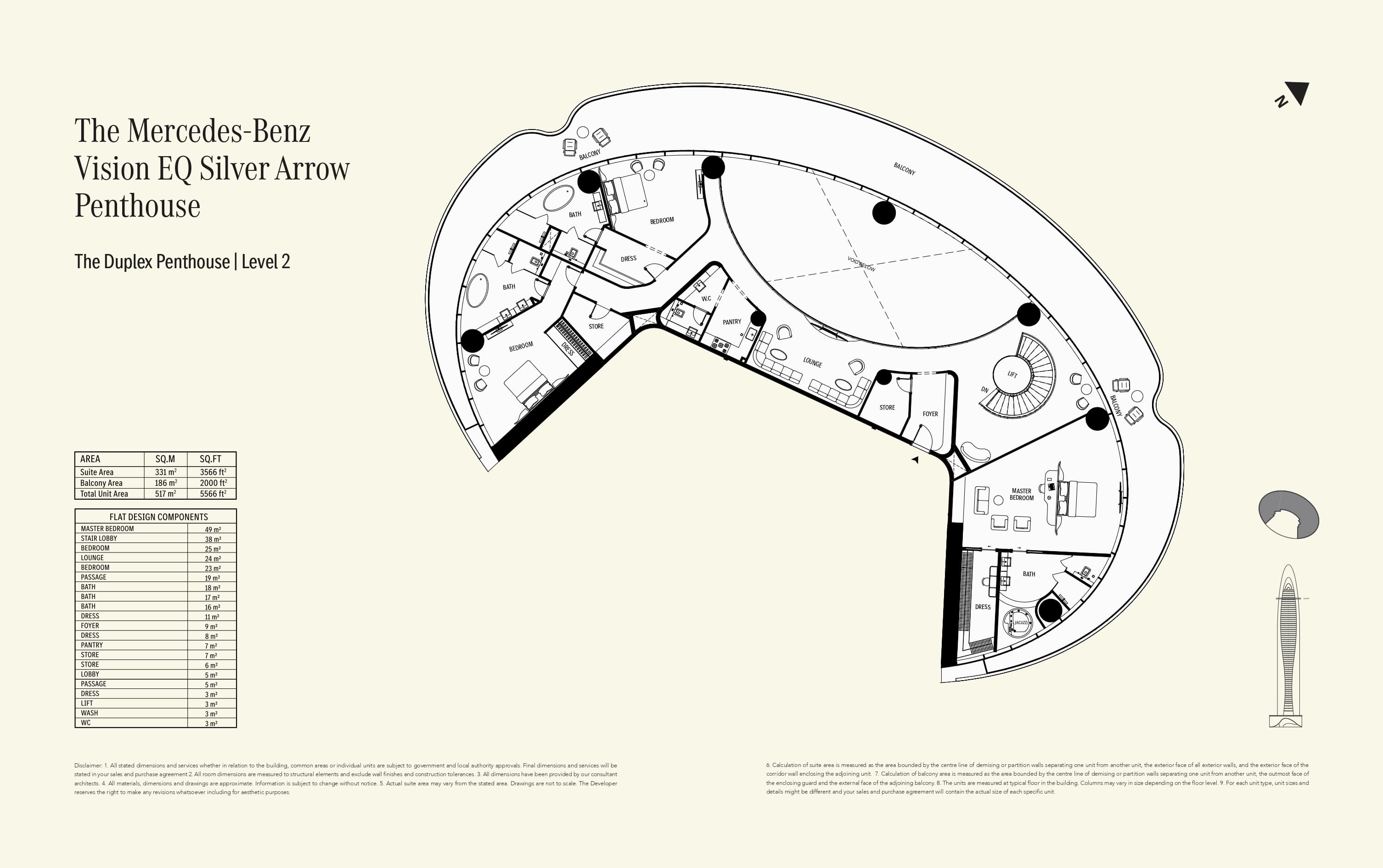 Duplex - Level 2 - Penthouse floor plan