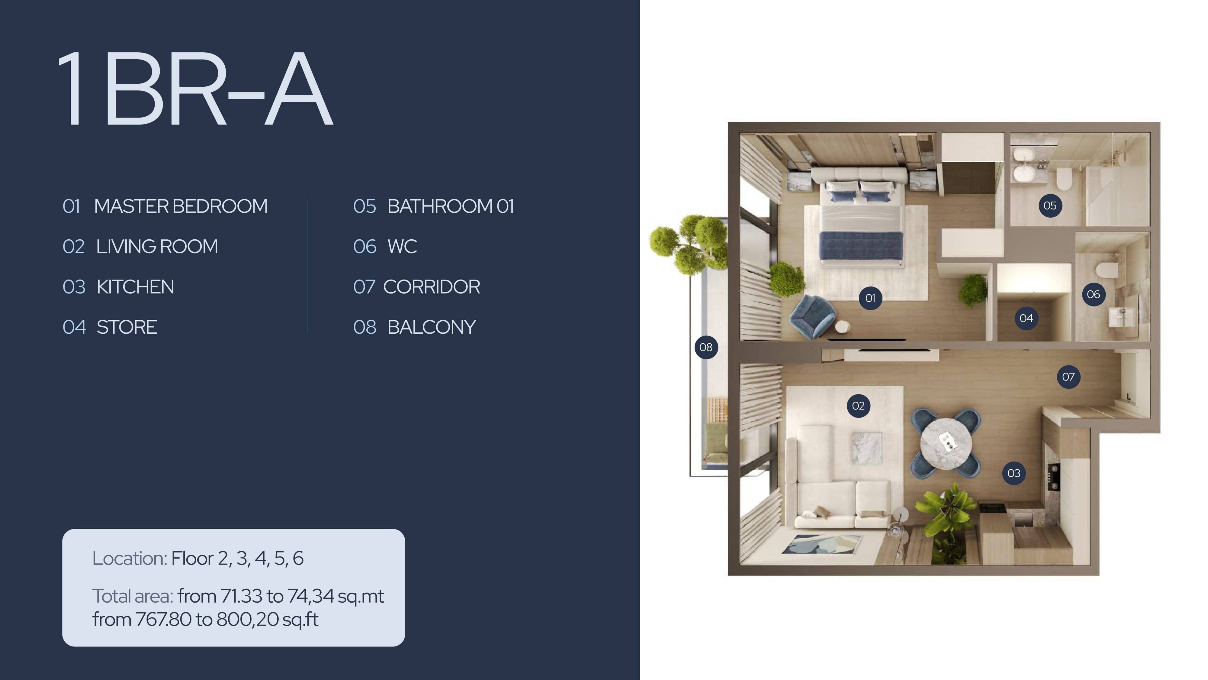 1 Bed floor plan