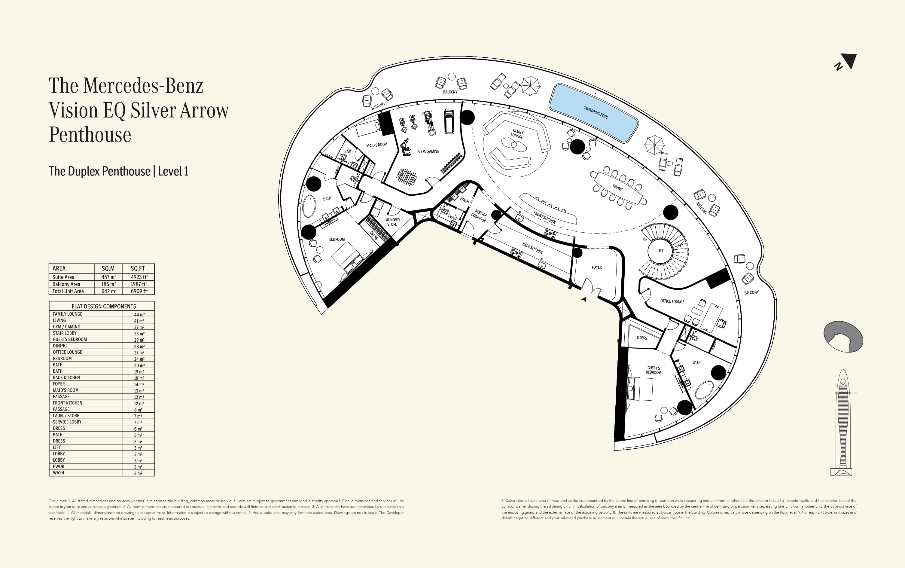 Duplex - Level 1 - Penthouse floor plan