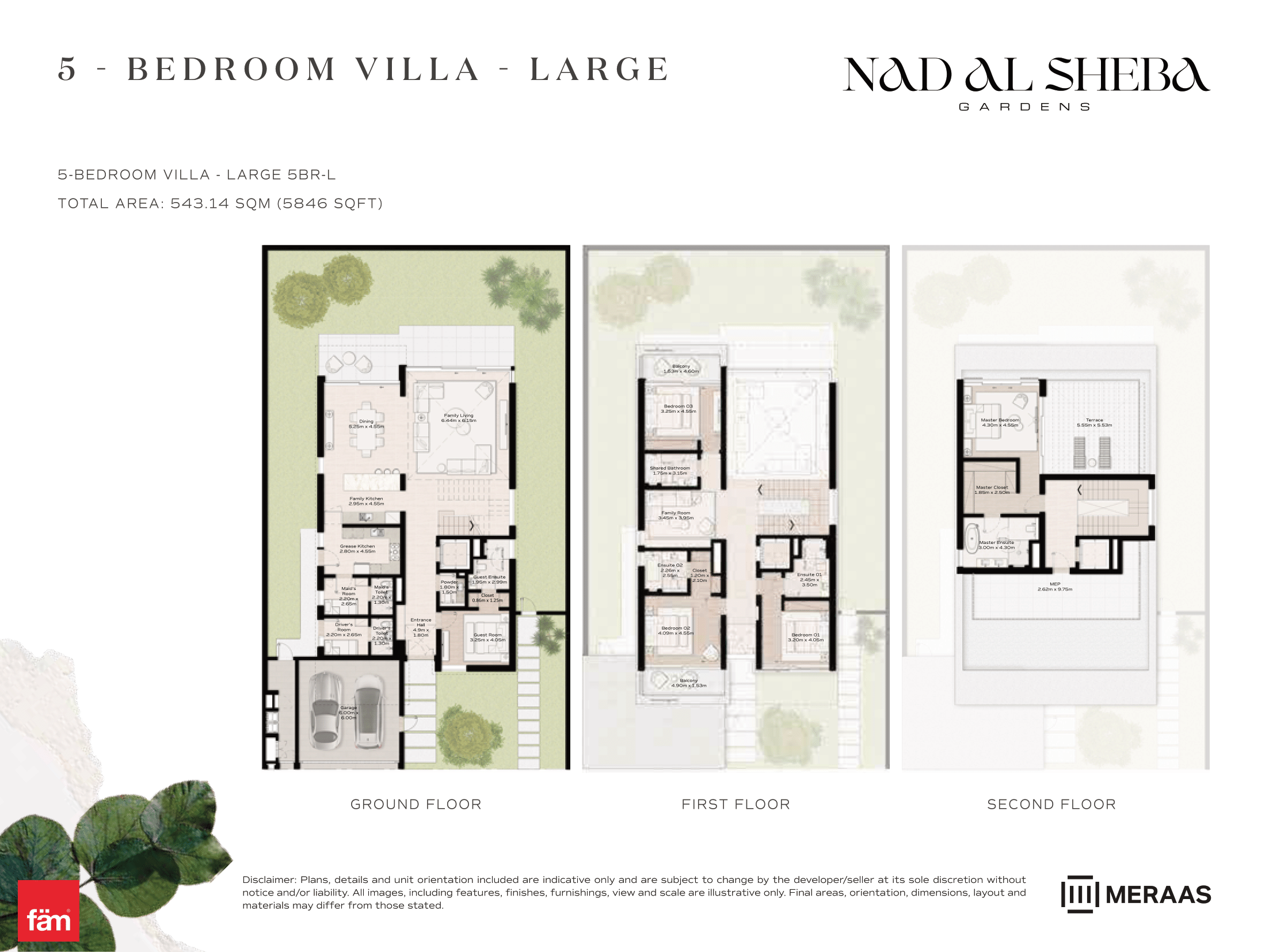 5 Bed- Villa floor plan