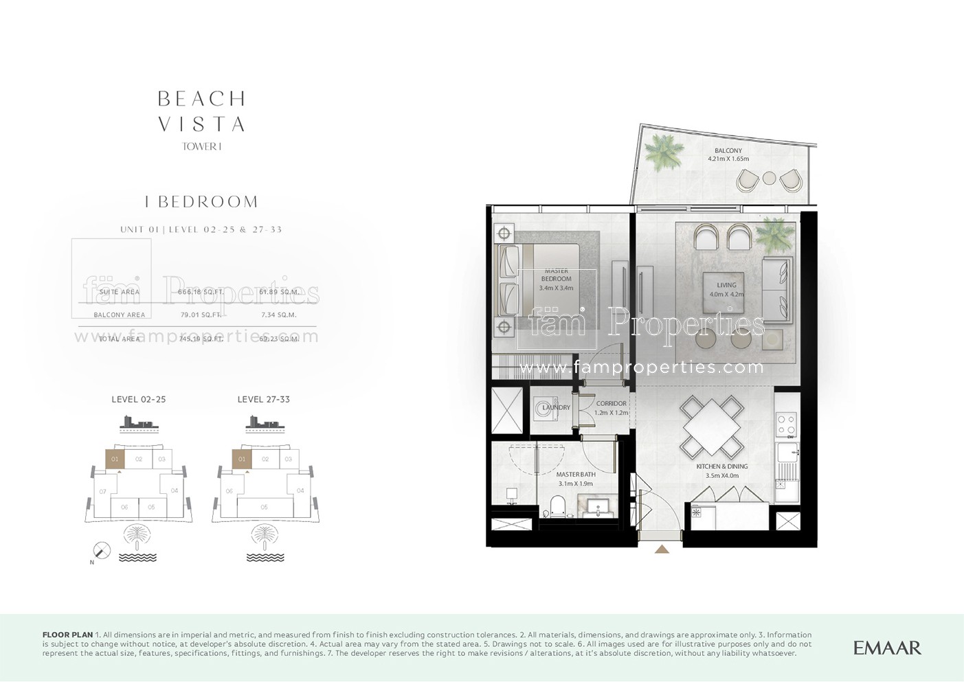1 Bedroom floor plan