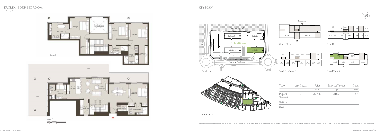 Duplex 4BR Type A floor plan