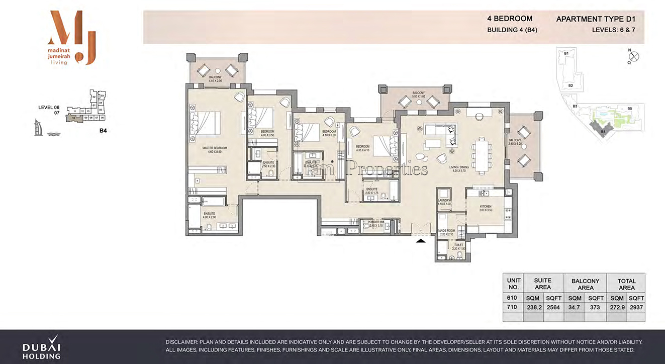 4 Bedroom floor plan