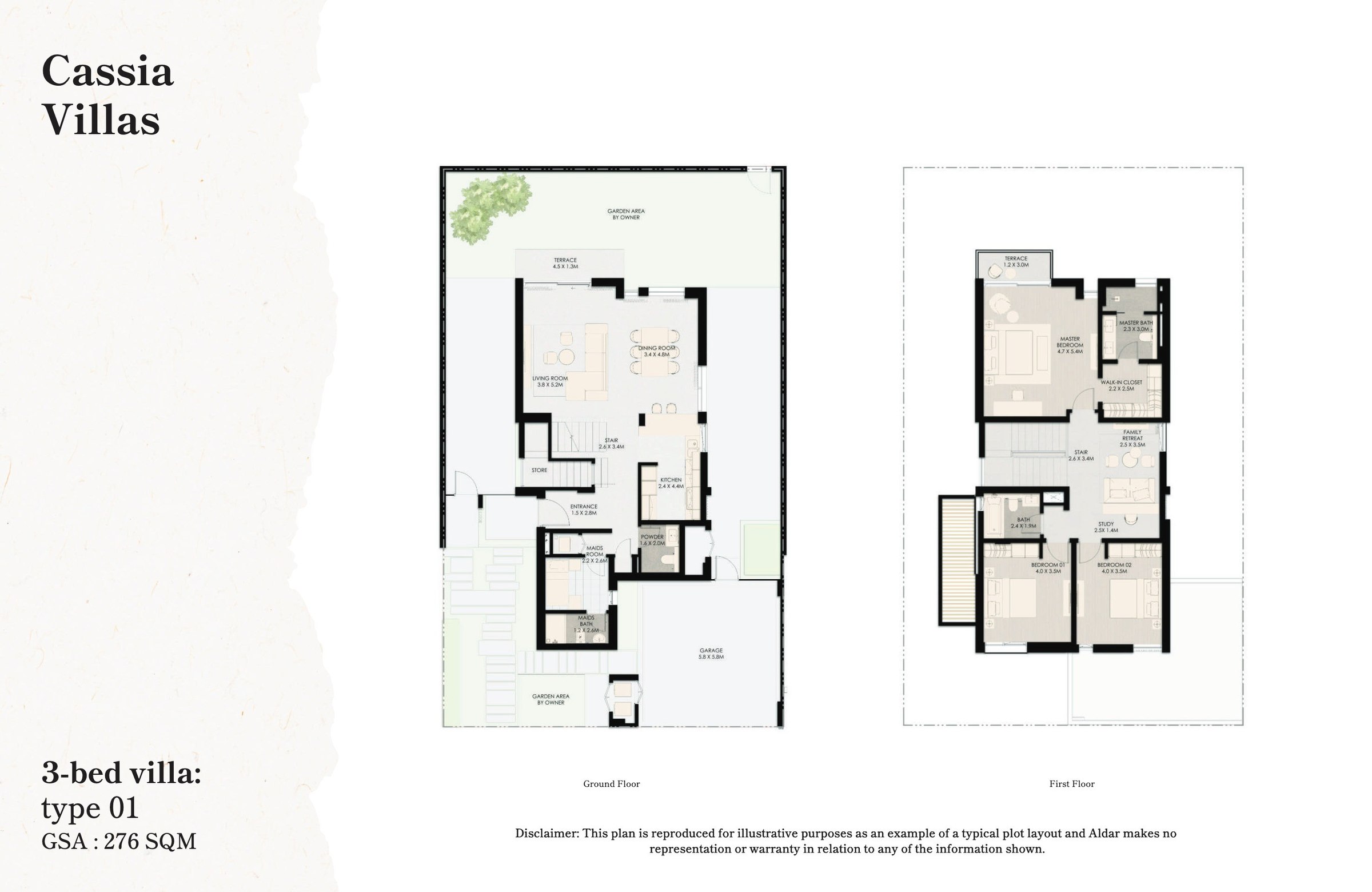 Cassia Villas - Type 1 - 3BR floor plan