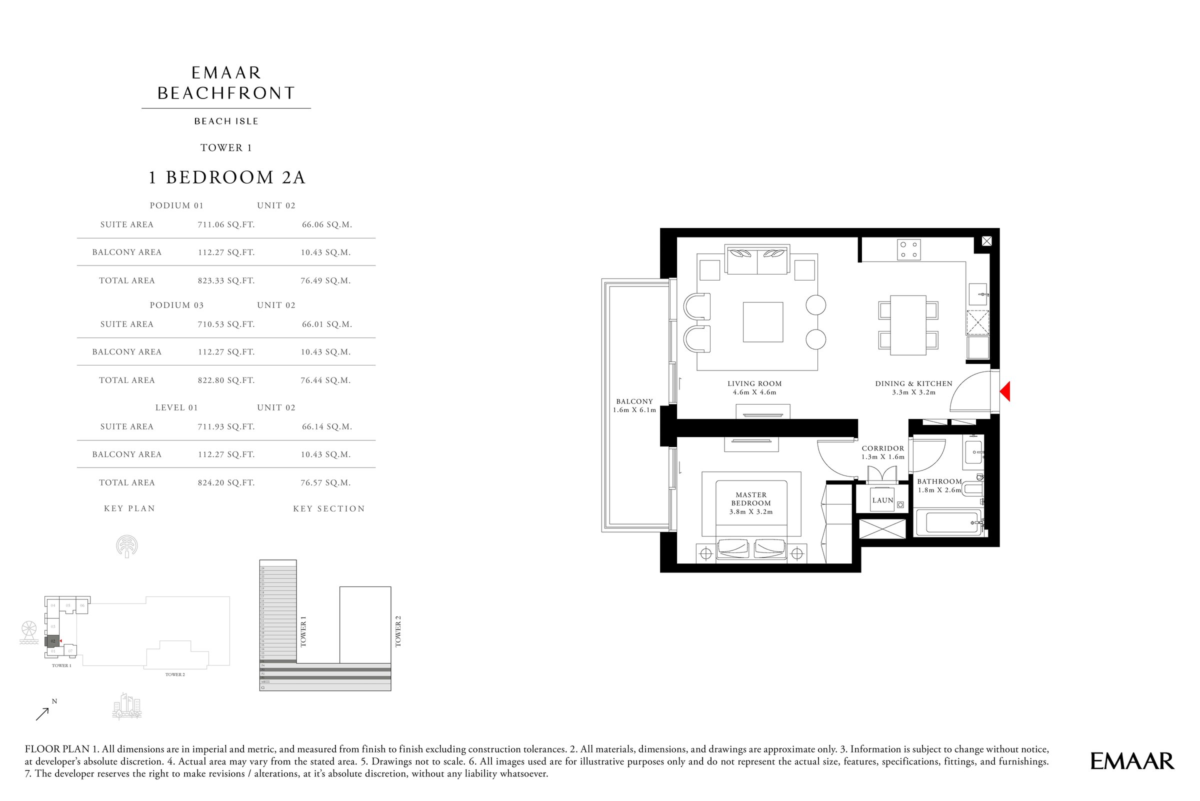 1 Bedroom floor plan