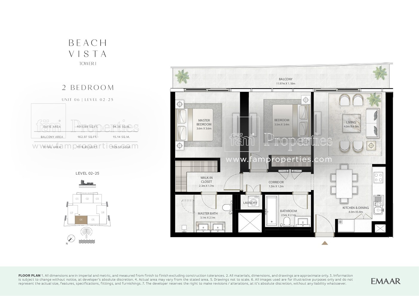 2 Bedroom floor plan