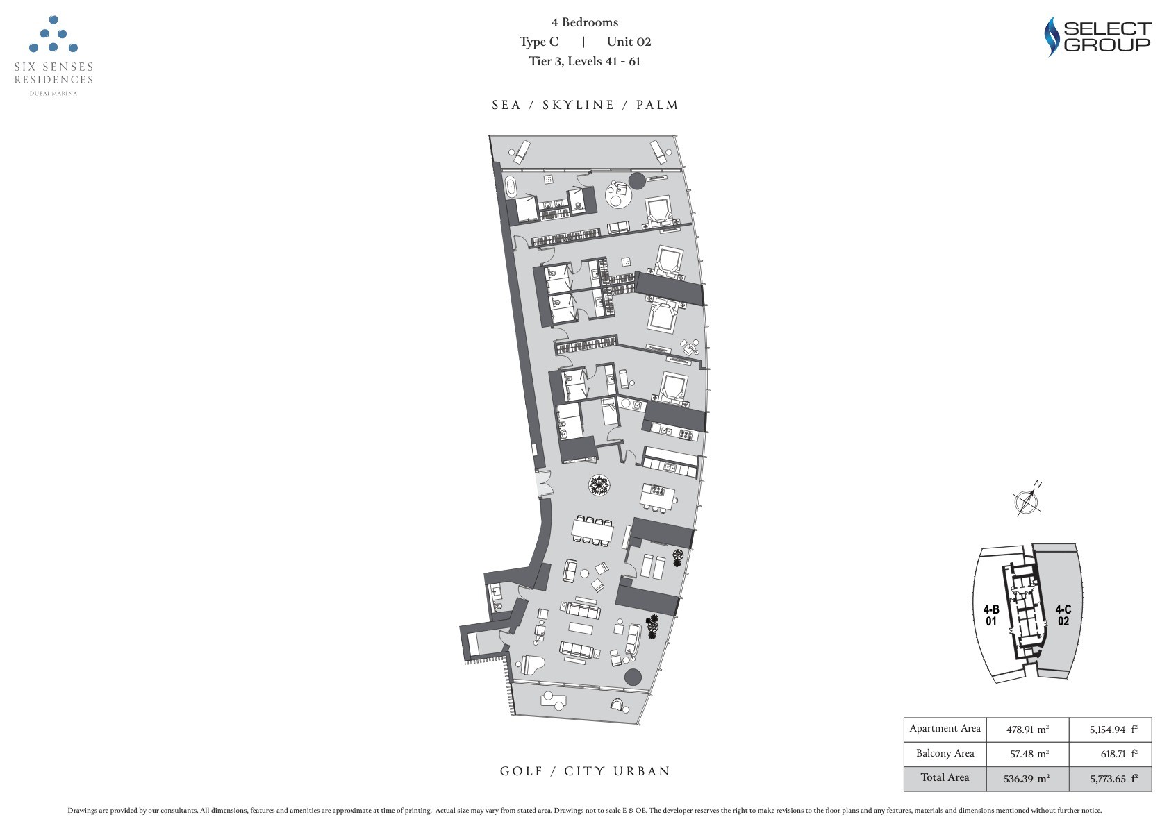4BR - Type C - Unit 2 floor plan