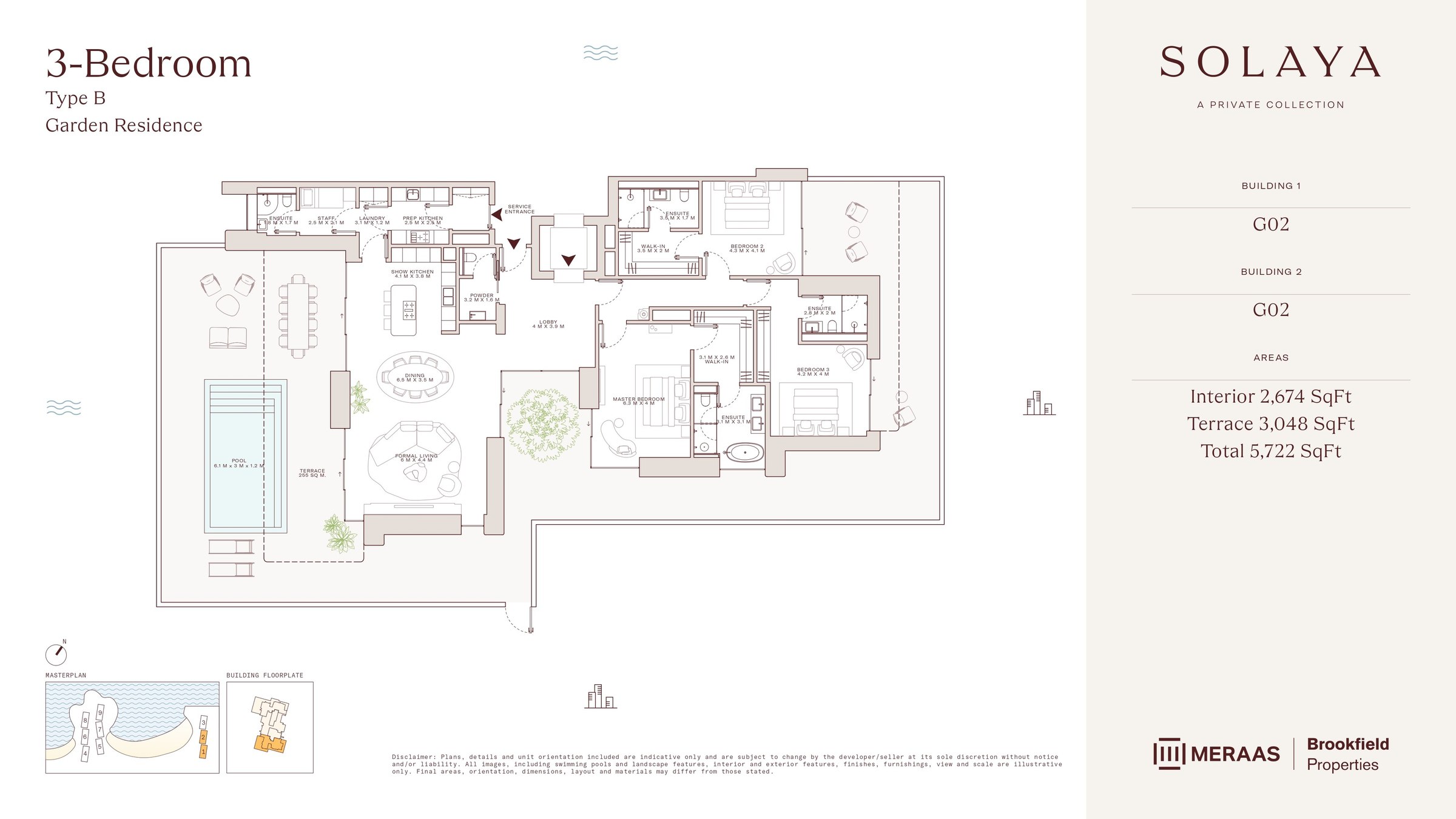 3 Bed - Garden Residence floor plan