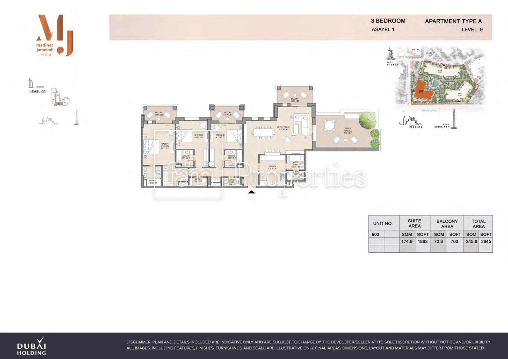 3 Bedroom floor plan