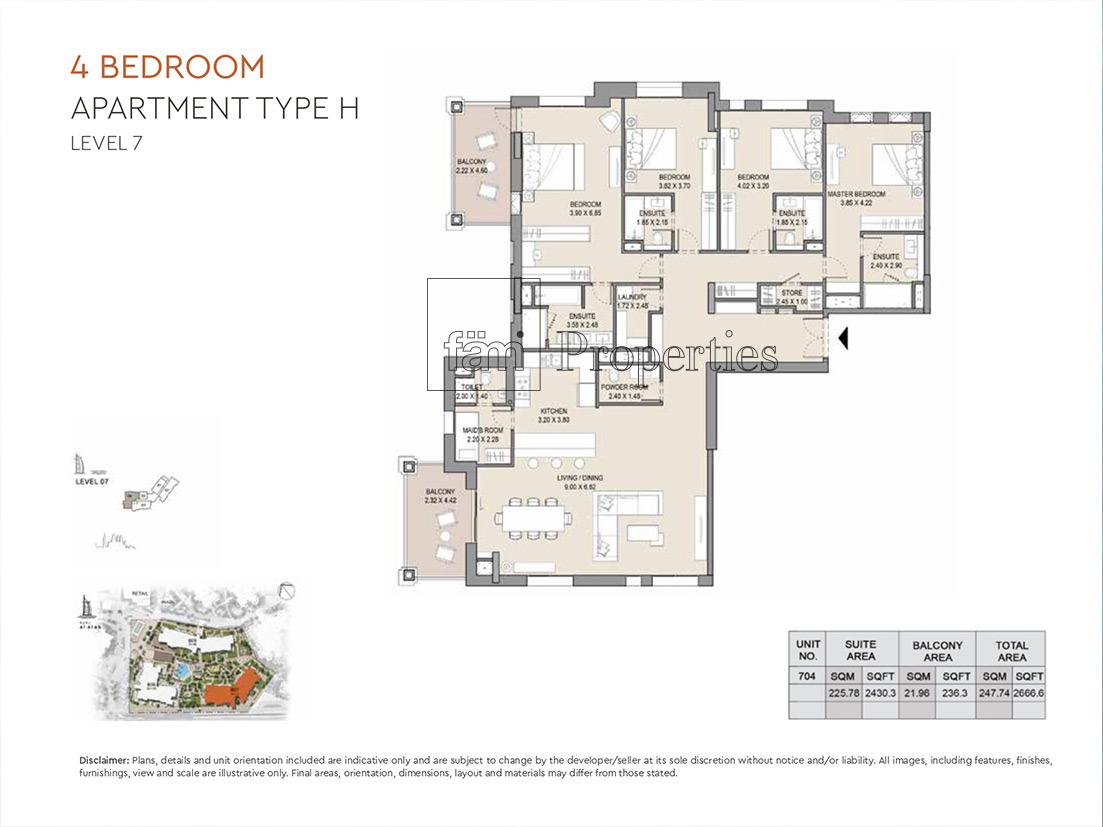 4 Bedroom floor plan