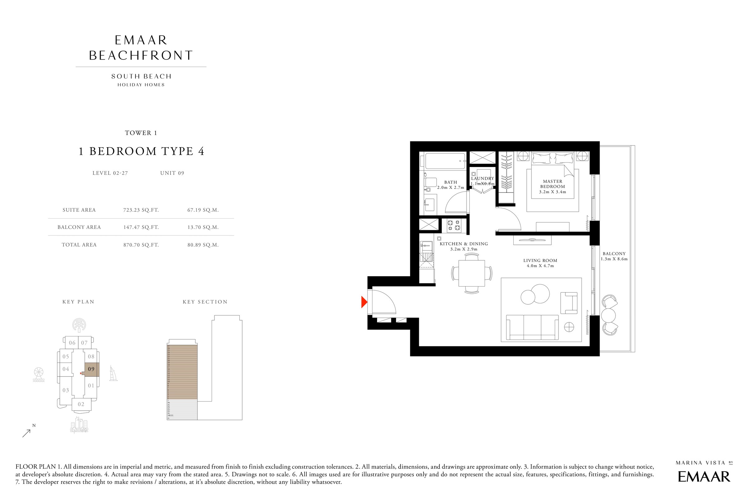 1 Bedroom floor plan