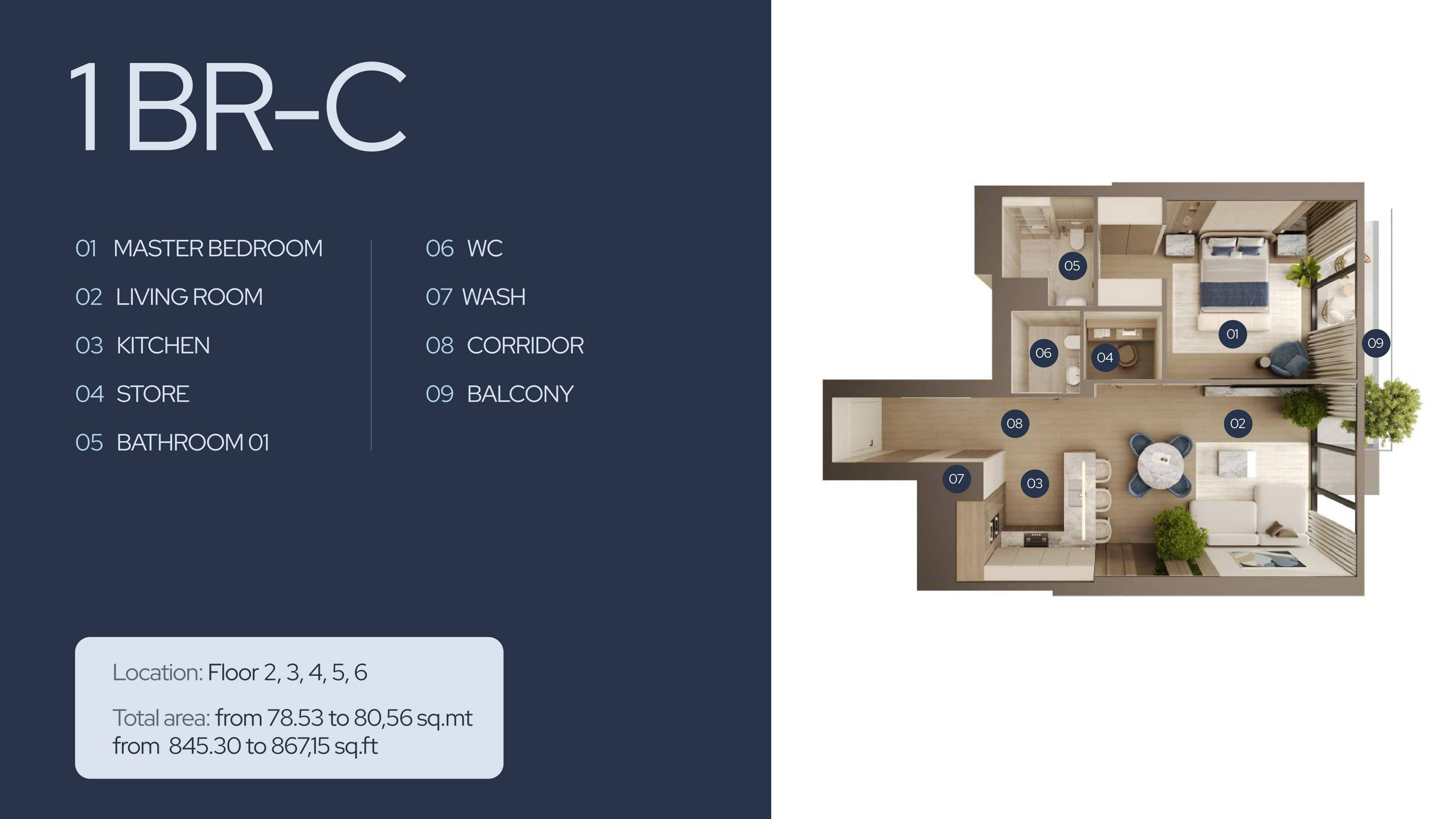 1 Bed floor plan