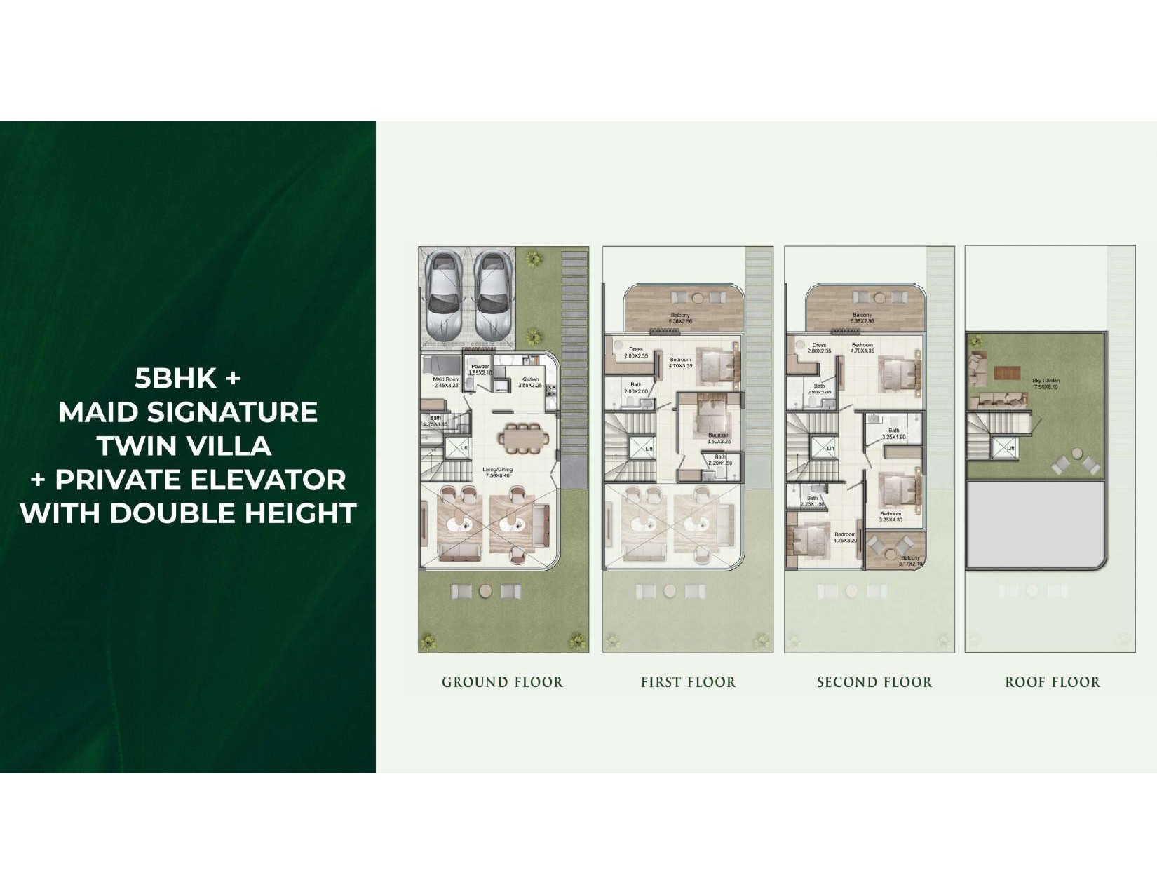 5 Bed + Maid floor plan