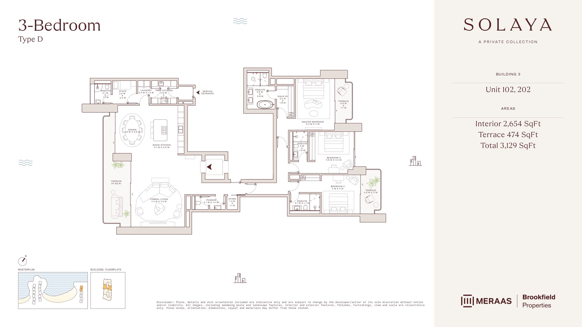 3 Bed floor plan