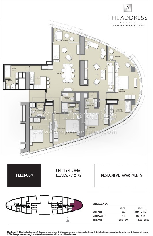 4 BD - R4A floor plan