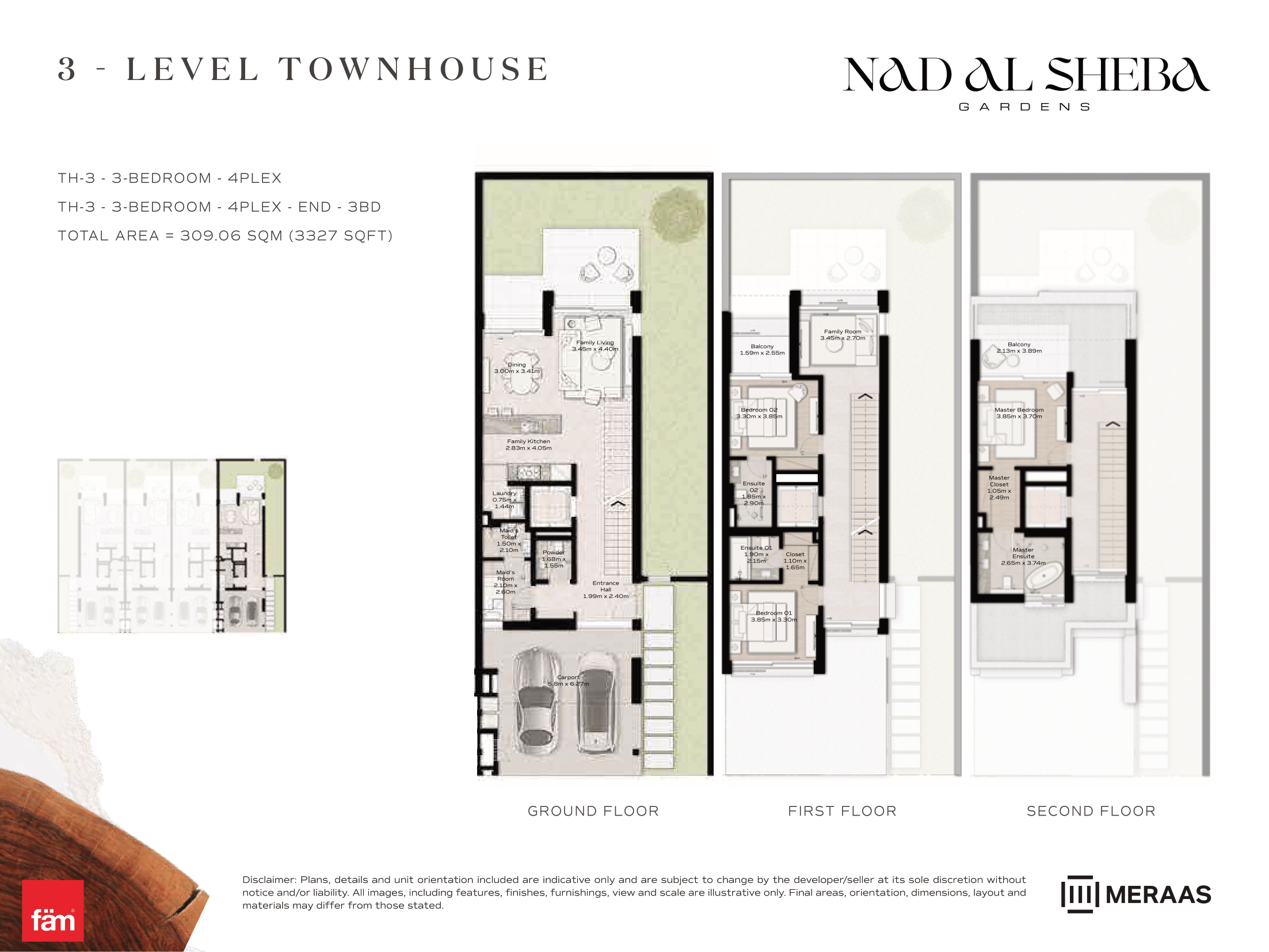 3 Bed Townhouse floor plan