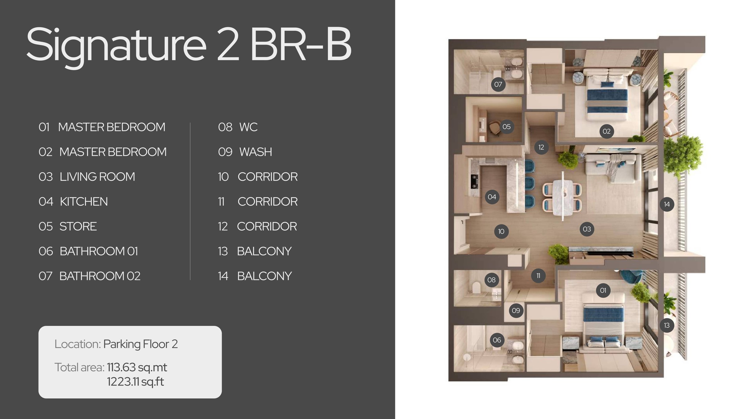 2 Bed floor plan