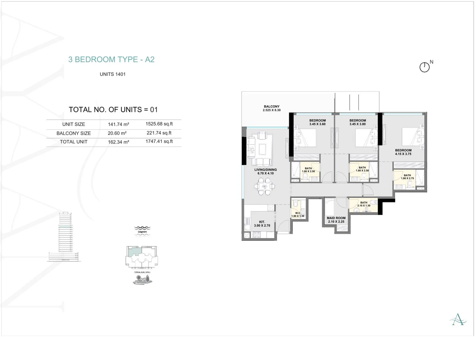 3 Bed floor plan