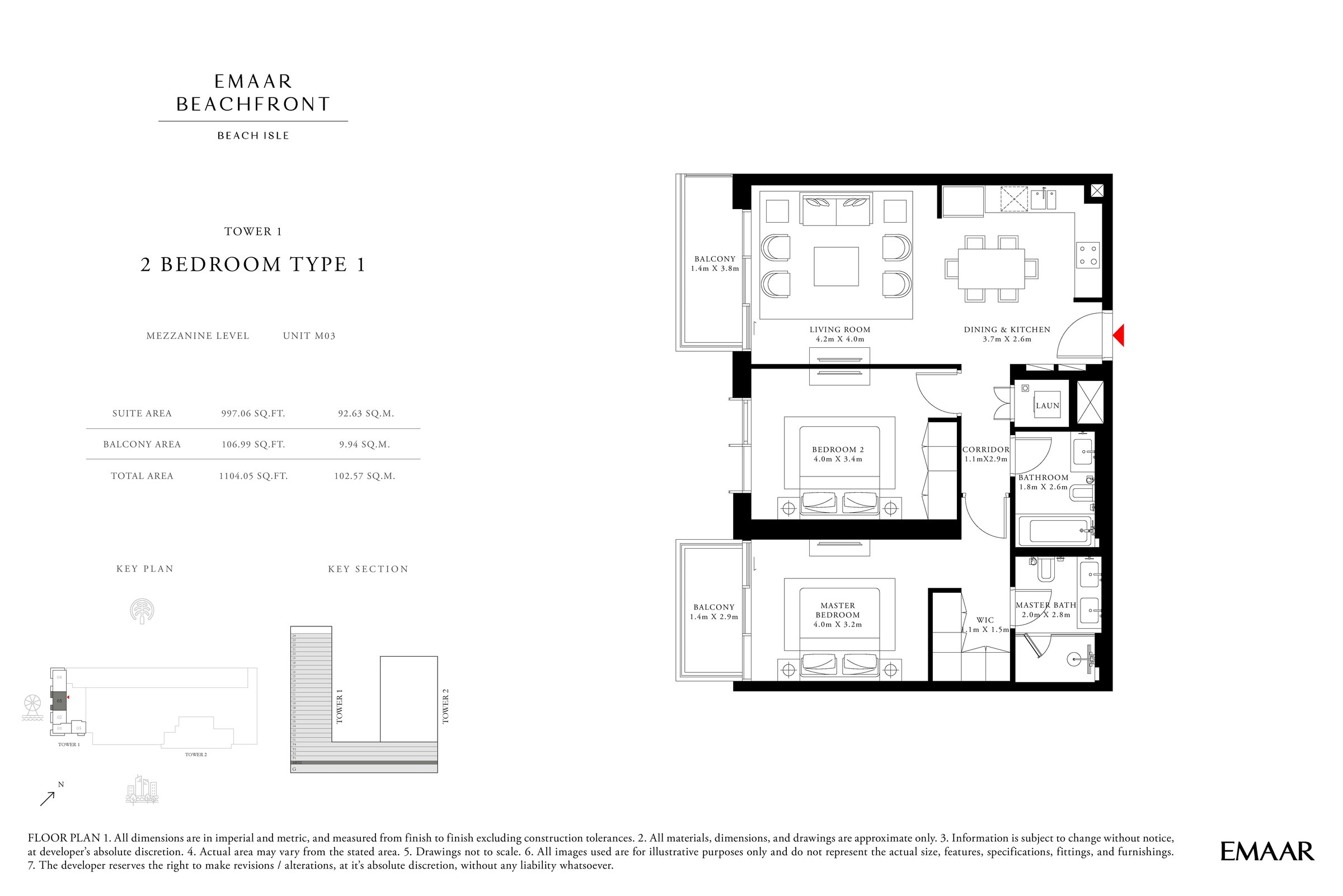 2 Bedroom floor plan