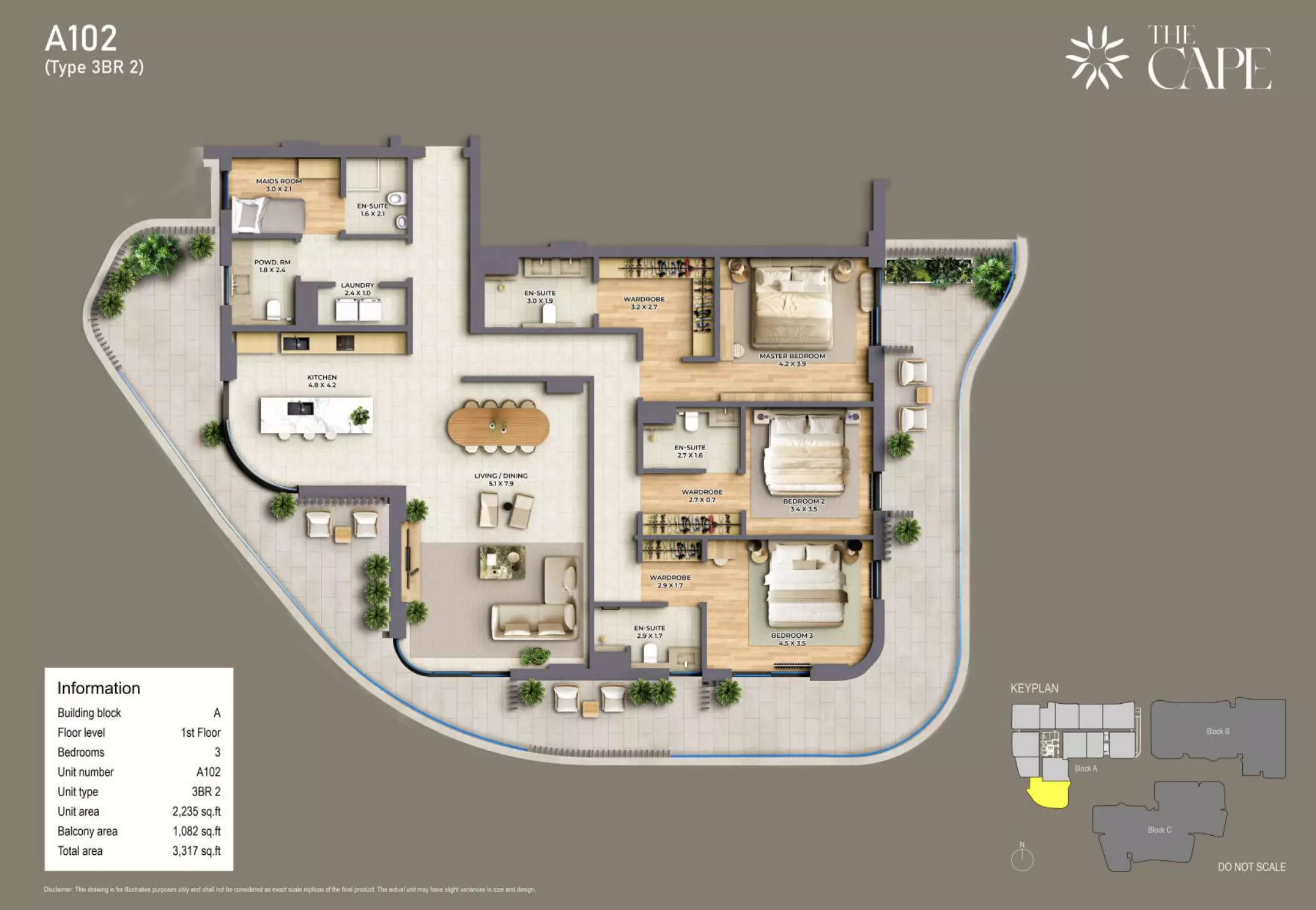 3 Bed floor plan