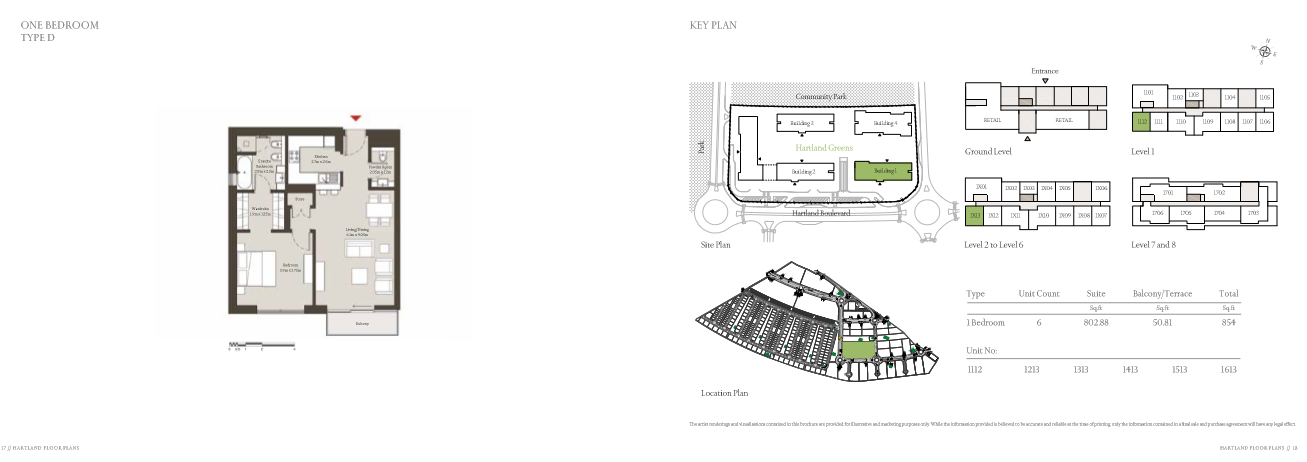 1 Bedroom Type D floor plan