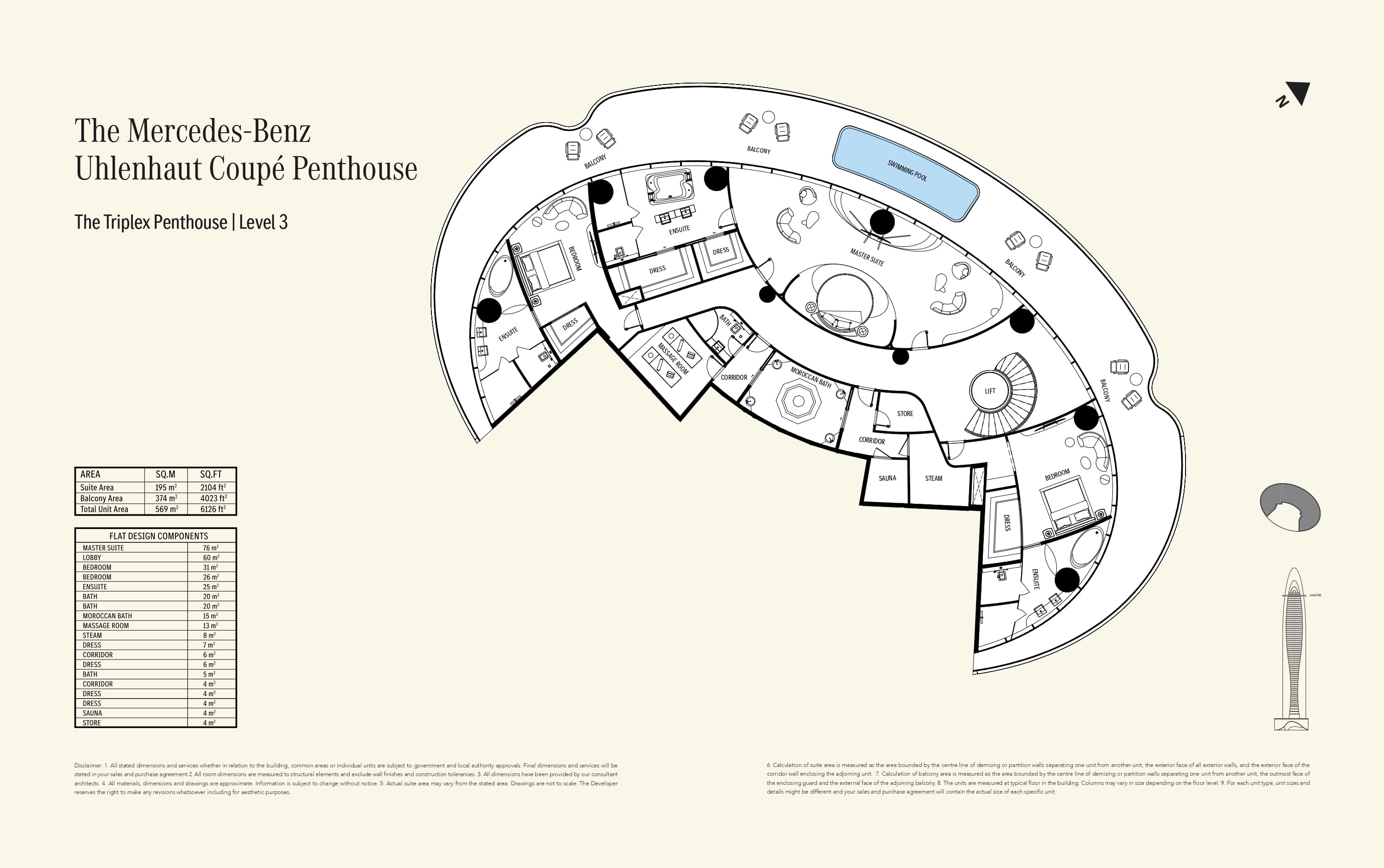 Triplex - Level 3 - Penthouse floor plan