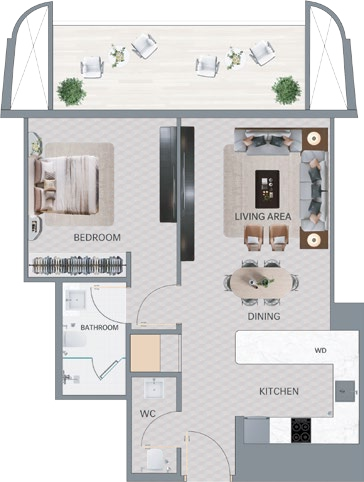 1 Bedroom Unit - Type - 1 floor plan