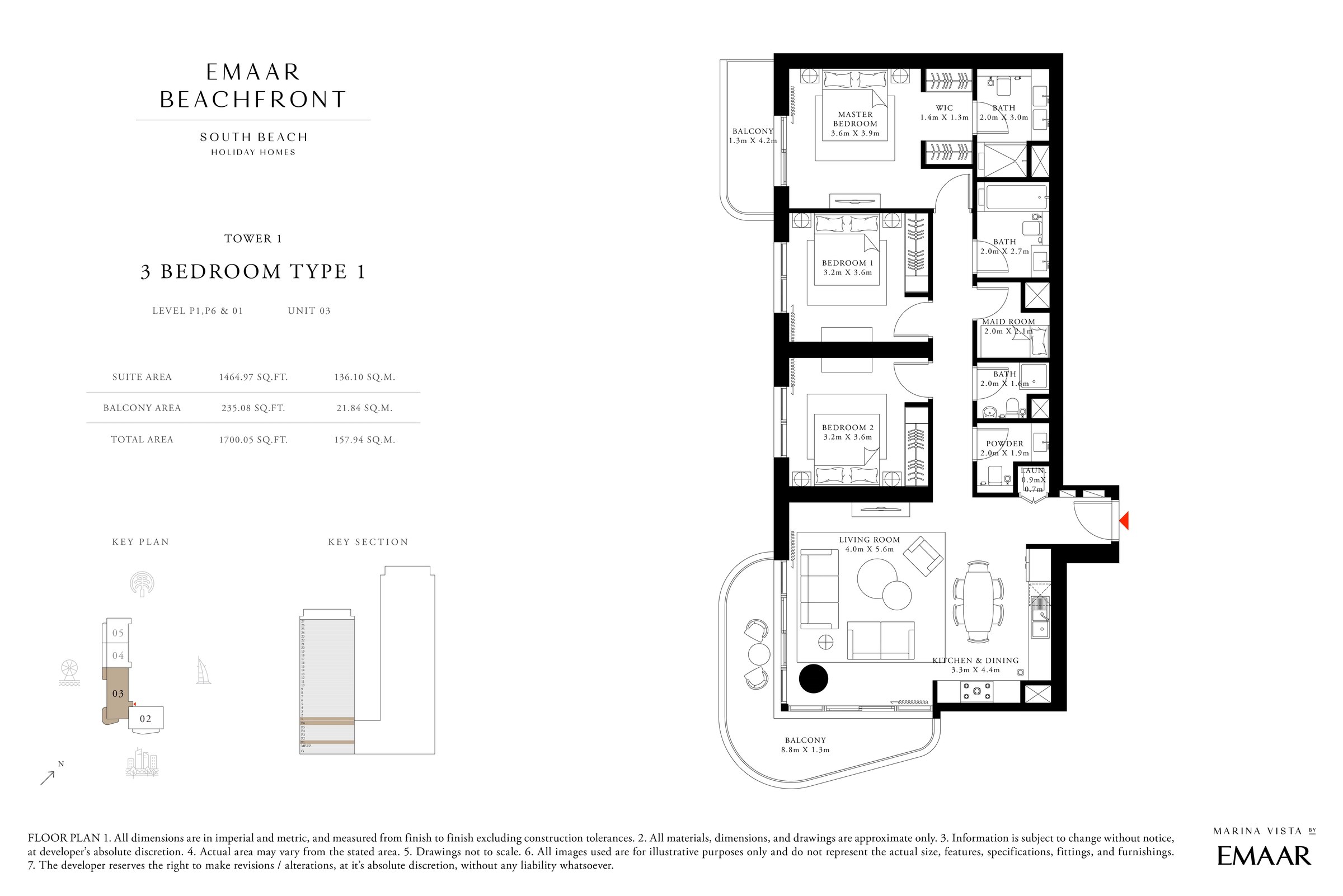3 Bedroom floor plan
